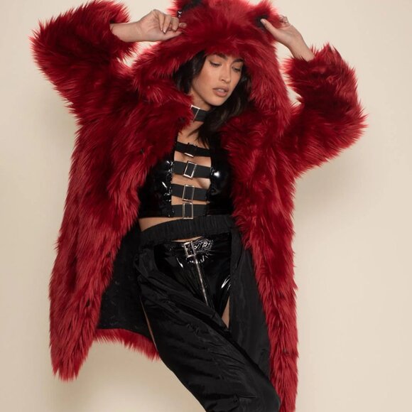 NWT Red Velvet Wolf Classic Faux Fur Coat (No longer available on site) - Picture 6 of 10